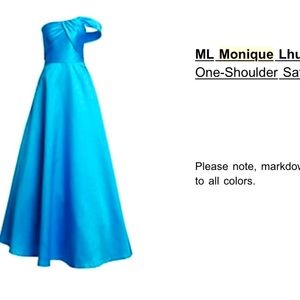 Monique Lhullier NWT A-line size 12 Sea Blue formal